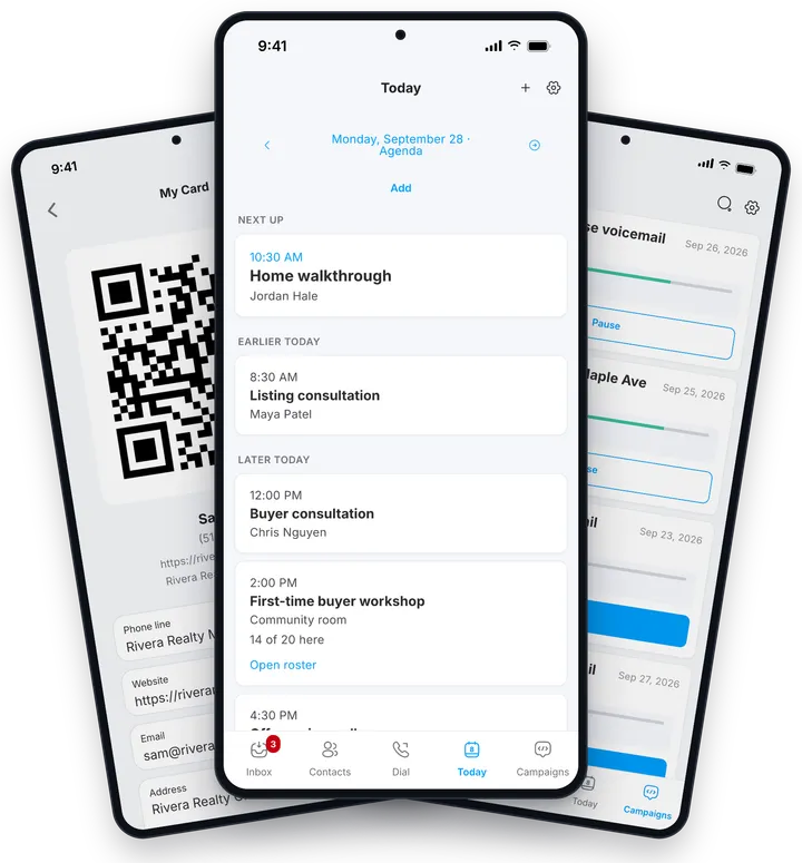 Today appointments in the Drop Cowboy phone app