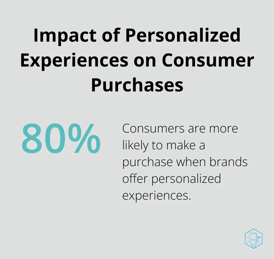 Percentage chart showing that 80% of consumers are more likely to make a purchase when brands offer personalized experiences