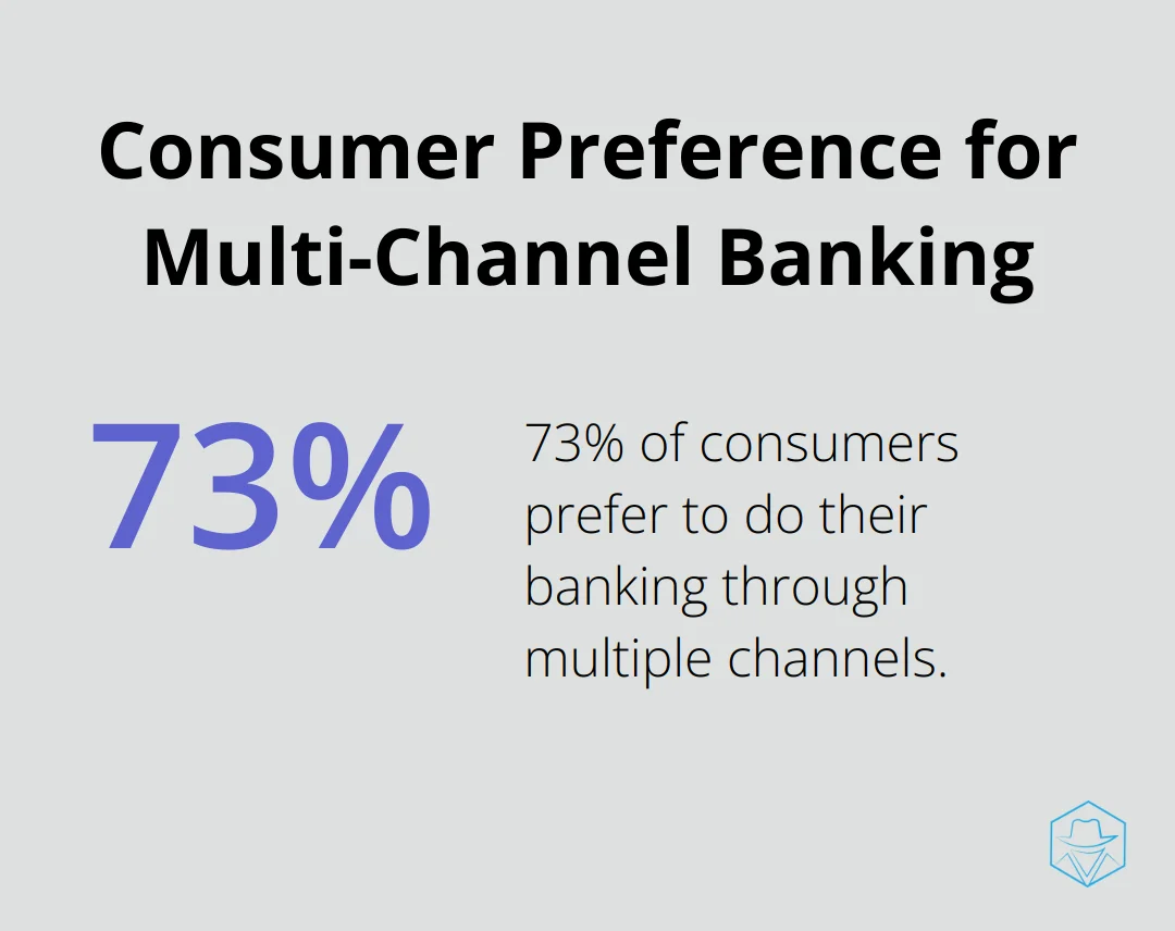 Pie chart showing 73% of consumers prefer multi-channel banking