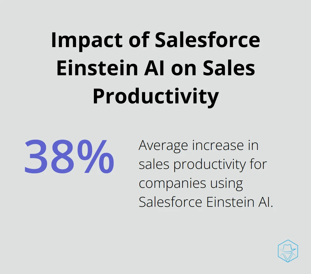 Pie chart showing a 38% increase in sales productivity for companies using Salesforce Einstein AI