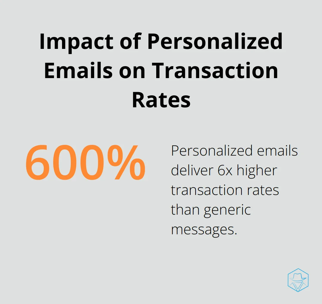 Chart showing personalized emails deliver 6 times higher transaction rates compared to generic messages - Delivery optimization