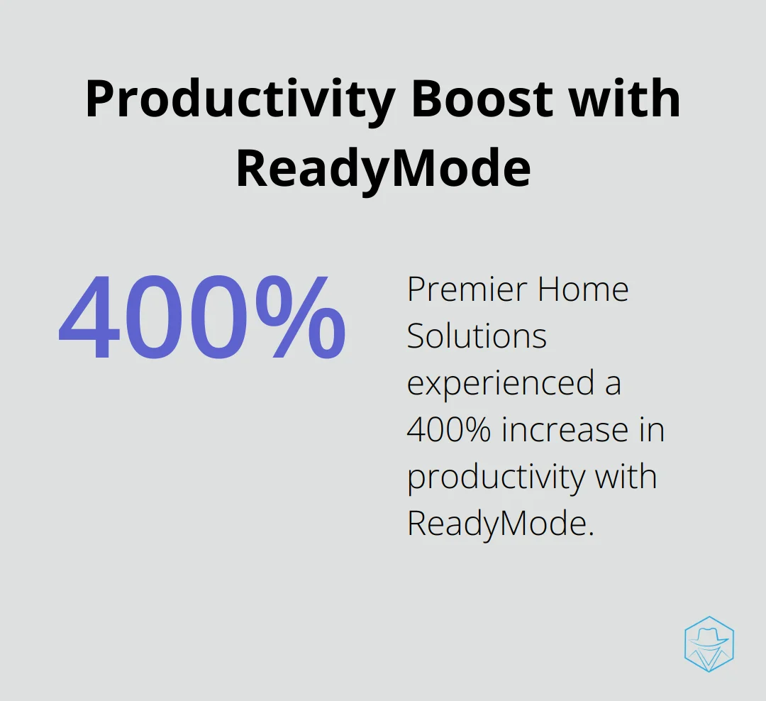 Chart showing 400% increase in productivity for Premier Home Solutions after implementing ReadyMode's predictive dialing feature - readymode dialer