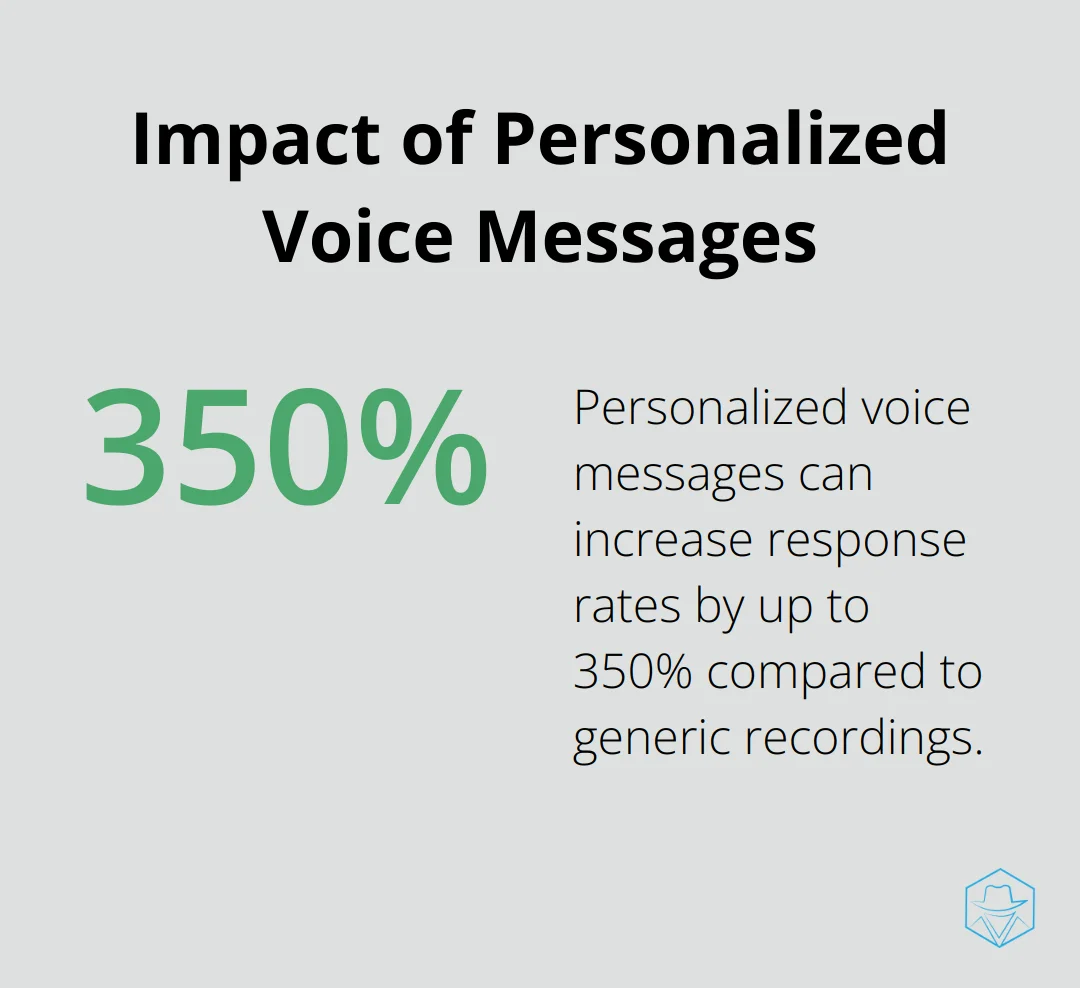 Chart showing personalized voice messages can increase response rates by up to 350% compared to generic recordings - send voice message to multiple phone numbers