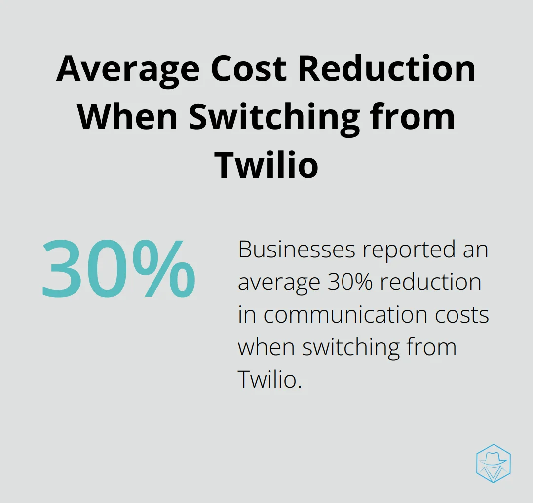 Businesses switching from Twilio to other providers reported an average 30% reduction in communication costs - sinch vs twilio