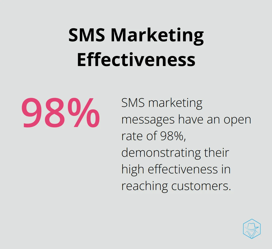Chart showing 98% open rate for SMS marketing messages - slybroadcast alternative