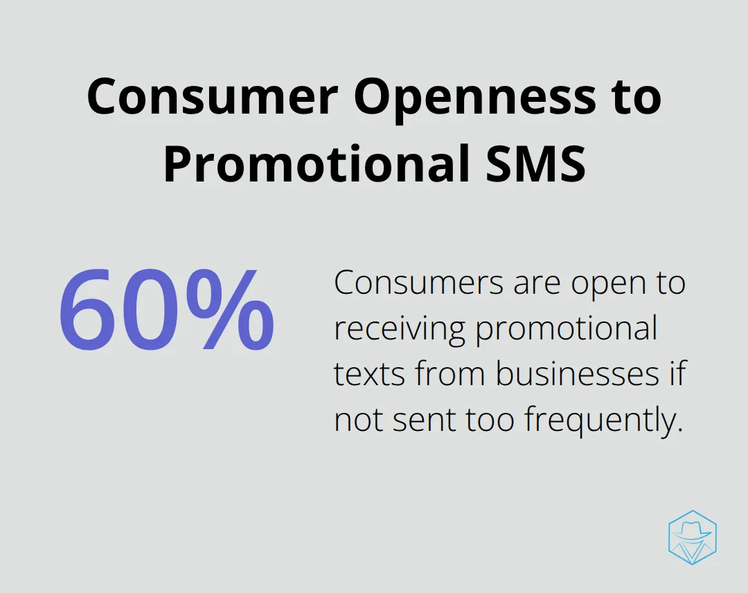 Chart illustrating 60% of consumers are open to receiving promotional texts from businesses - SMS retention strategies