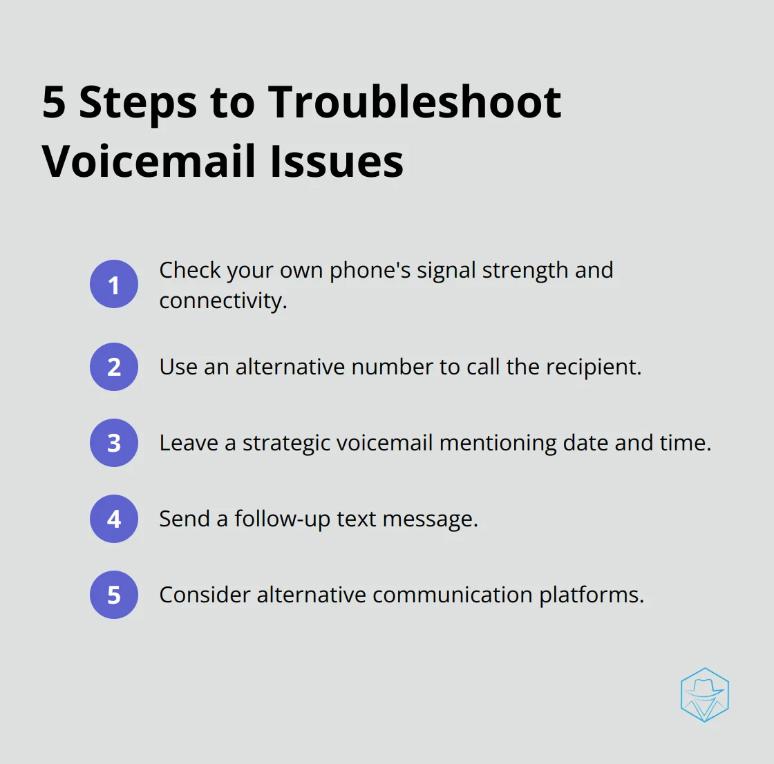 Ordered list of 5 steps to troubleshoot when calls go straight to voicemail - when i call someone it goes straight to voicemail