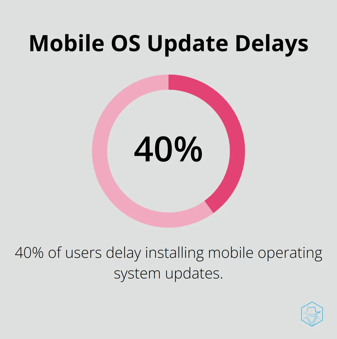 40% of users delay mobile operating system updates, according to a Kaspersky Lab report.