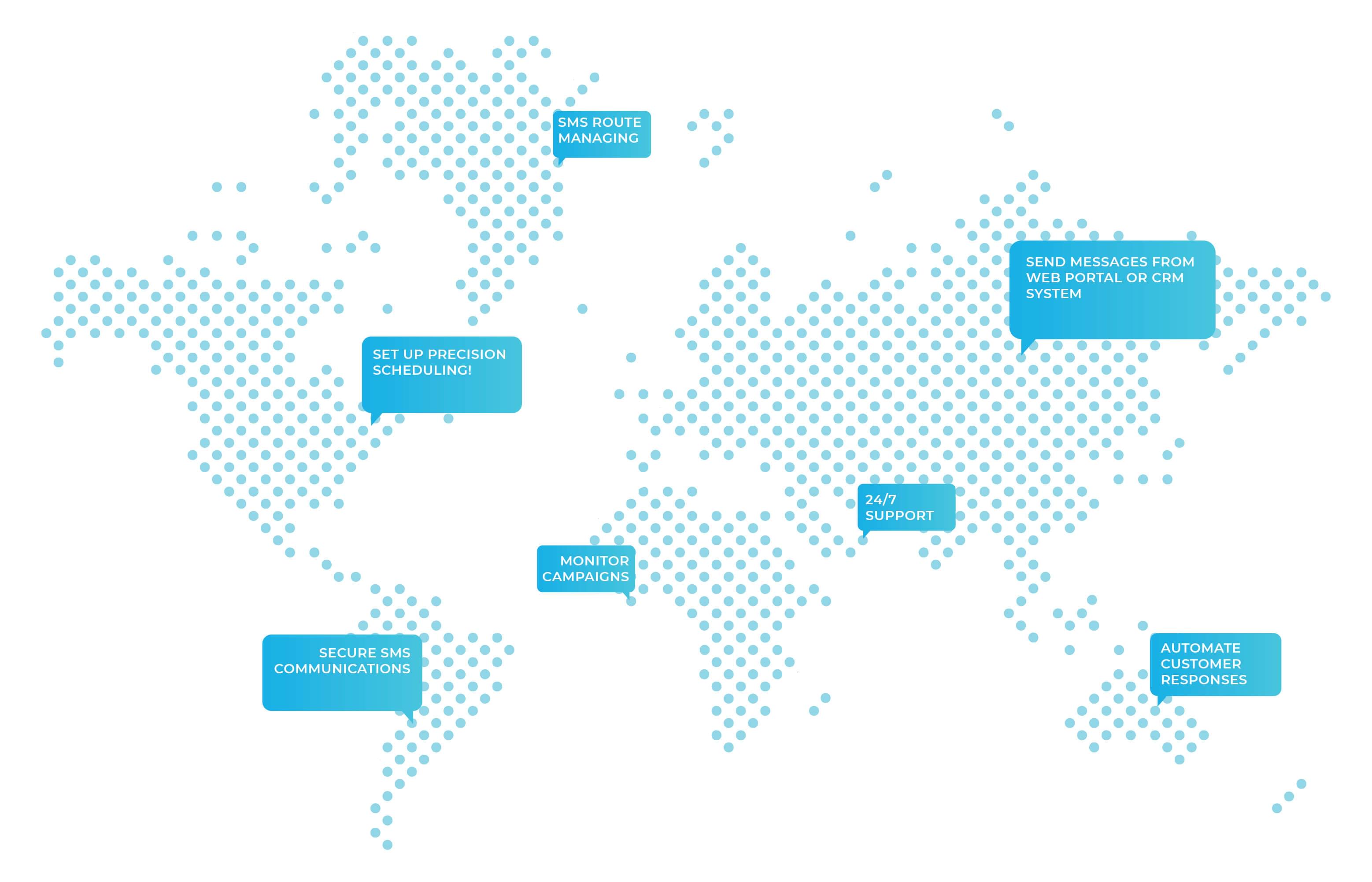 map of the countries of the earth showing how globally the drop cowboy services are and how international.