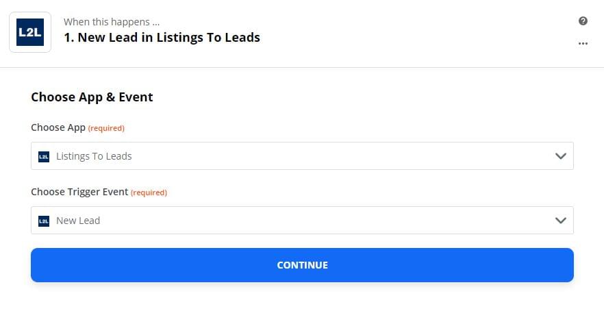New lead in Listings to Leads form