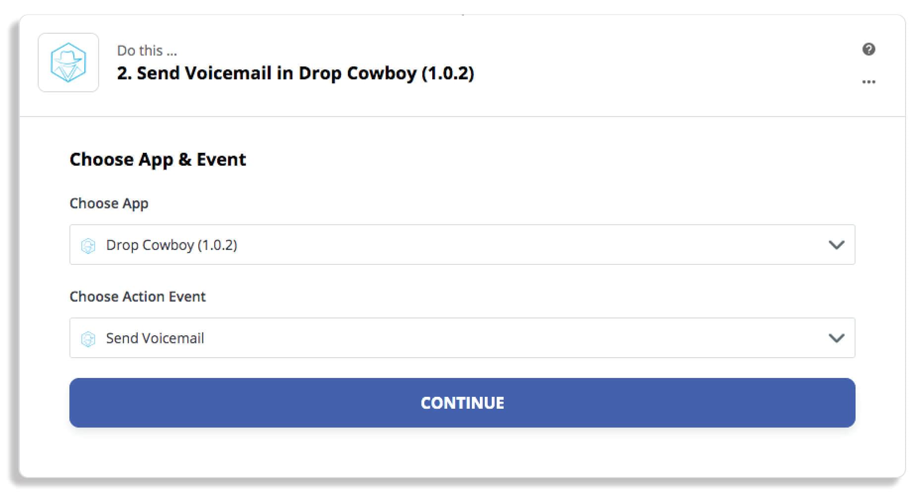 Sending Voicemail in Drop Cowboy form